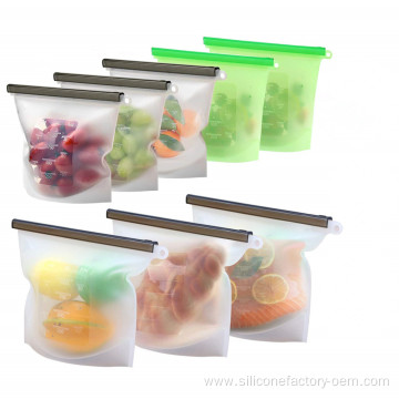 Reusable Airtight Zipper Silicone Food Seal Bag